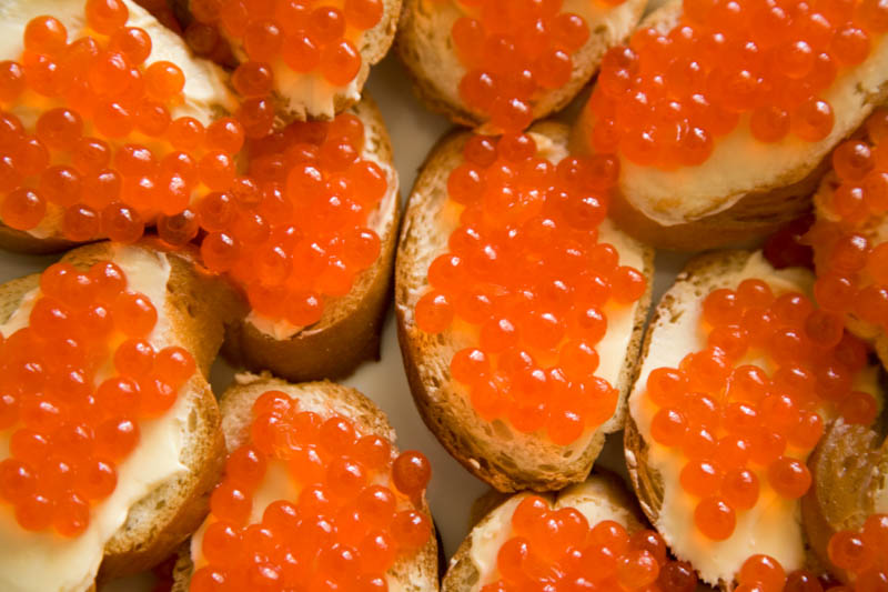 Caviar bruschetta